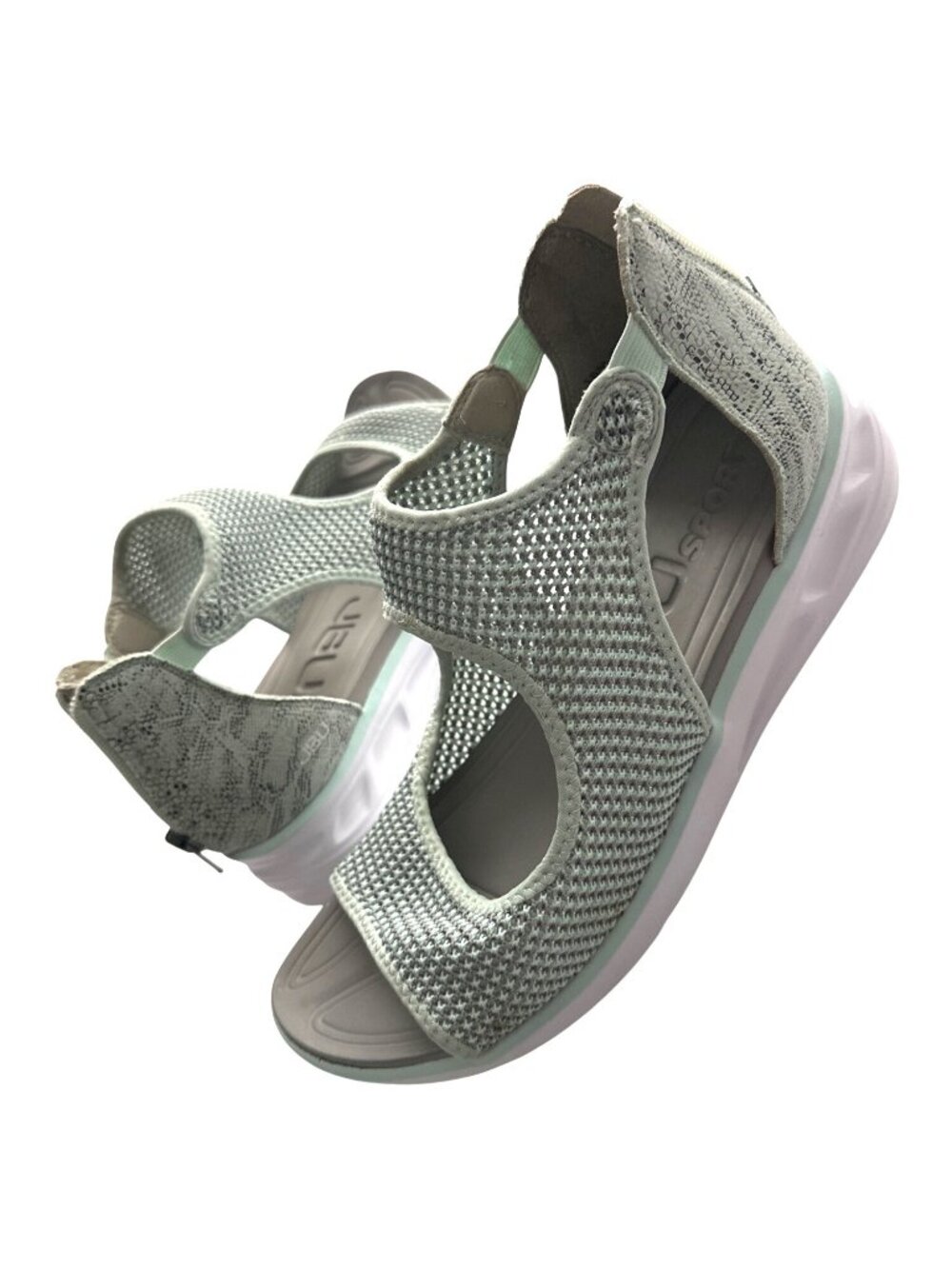 JBU Sandals Green Sport Mesh Upper Lightweight Sole Sage Green Size 7